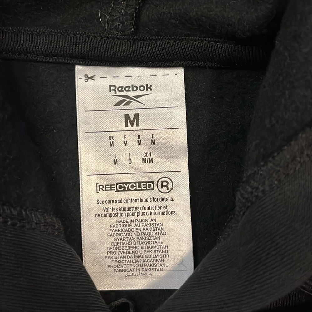 Reebok Black Hoodie Size Medium - Picture 8 of 8